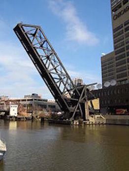 Kinzie Street Railroad Bridge, Chicago, permanently raised, unable to get anyone anywhere