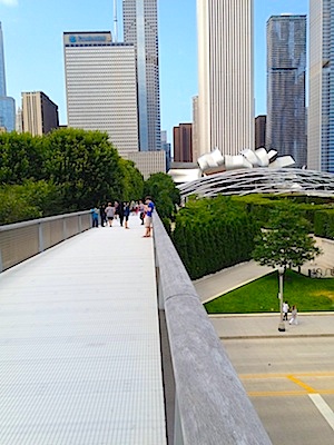 Sleak and beautiful bridge soaring off into the future: Nichols Bridgeway, Chicago